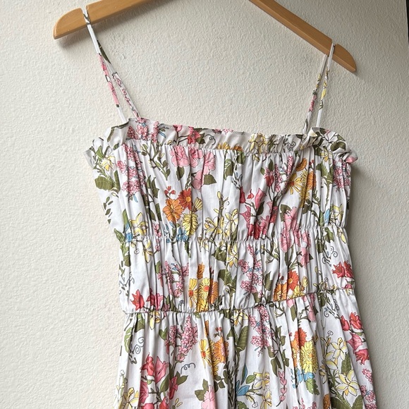 COCO SHOP Multi Floral Shirred Pocket Spaghetti Strap Maxi Dress Sz S - Picture 4 of 13